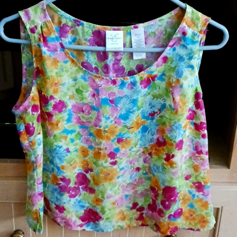 Sheer Cropped Emma James Top EUC 14 P